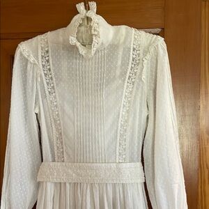 Laura Ashley Off White Bishop Sleeve Vintage Wedding Dress
